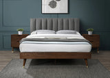 Vance Grey Linen Fabric King Bed (3 Boxes)