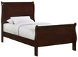 Elements International Louis Philippe Twin Panel Bed in Cherry image