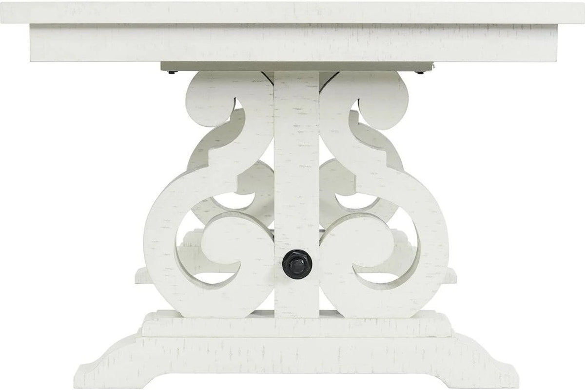 Elements International Stone Dining Table in White DST700DTC