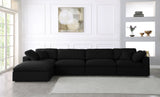 Serene Black Linen Fabric Deluxe Cloud Modular Sectional
