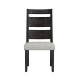 Jemma Wood Back Dining Side Chair with Beige Linen in Dark Espresso (2 Per Carton)