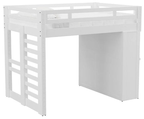 Elements International Cali Kids Twin Basic Loft Bed with Desk in White image