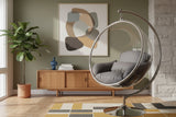 Luna Grey Durable Fabric Acrylic Swing Chair