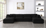 Serene Black Linen Fabric Deluxe Cloud Modular Sectional