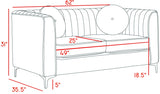 Isabelle Burgundy Velvet Loveseat
