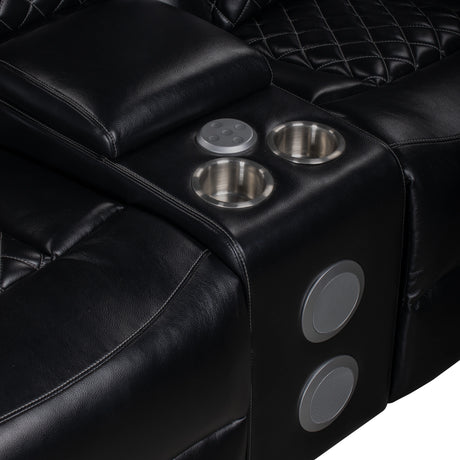 Orion Ii Raf Console Loveseat W/1 Recliner-Black
