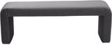 Minimalist Grey Velvet Bench