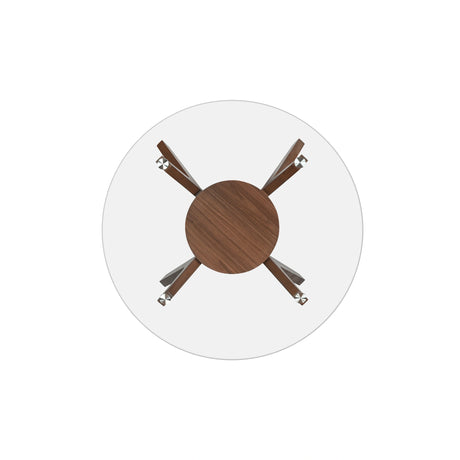 Oscar Dining Table Base For Glass Top Table-Walnut