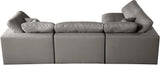 Plush Grey Velvet Standard Cloud Modular Sectional