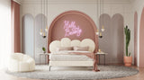 Destiny - Contemporary White Sherpa Bubble Bed