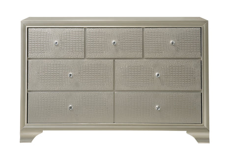 Crown Mark Lyssa 6 Drawer Dresser in Embossed Crocodile Pattern image