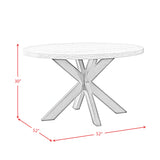 Axel 5PC Standard Height Dining Set in Espresso-Round Table and Four Light Grey Fabric Chairs