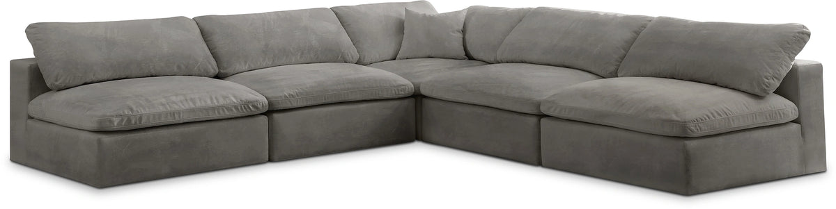 Cozy Grey Velvet Cloud Modular Sectional