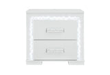 Naomi Silver Marble Nightstand with LED