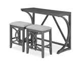 BELLA COUNTER TABLE & 2 STOOLS-GRAY