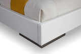 Cartier - Modern White Vegan Leather + Stainless Steel Bedroom Set