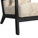 Marina Chair with kidney pillow in Langley Cream and Brushed Espresso Finish