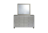 Riley Silver King Bed, 2 Dressers, Mirror and 2 Nightstands
