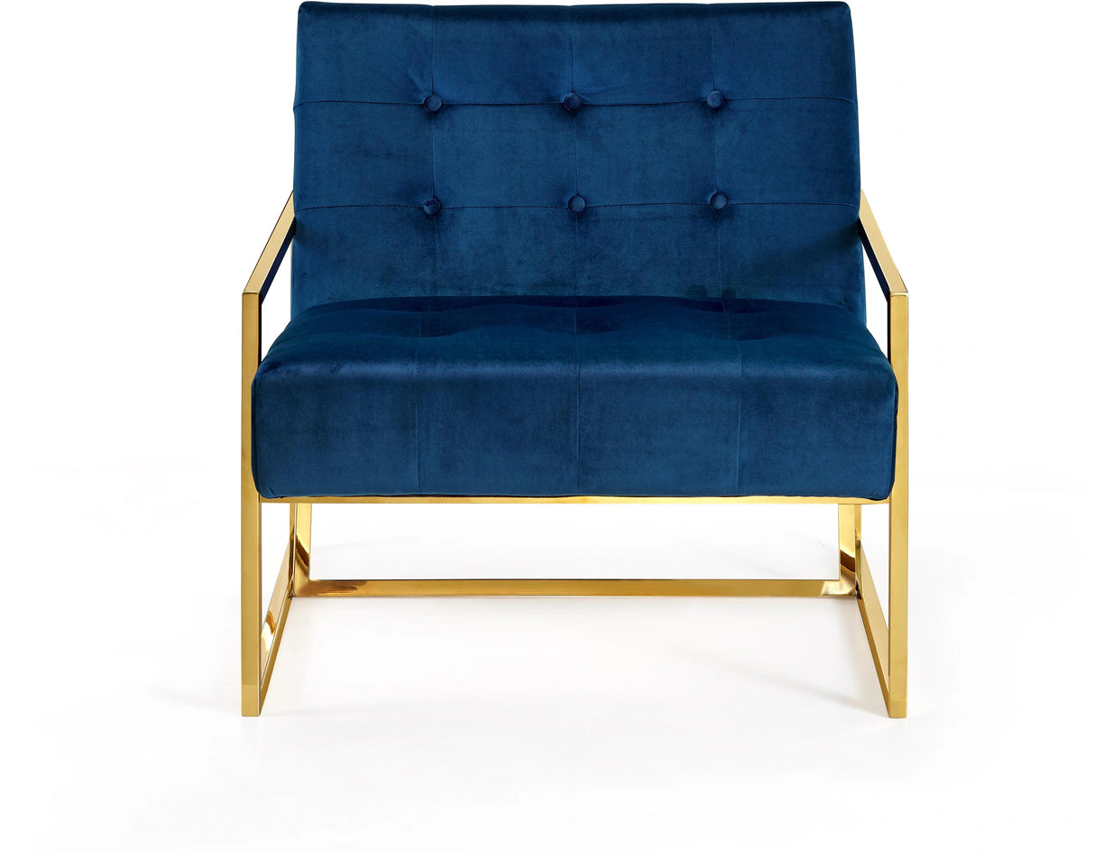 Pierre Navy Velvet Accent Chair