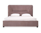 Duke Modern Grey Velvet & Black Gun Chrome Bed