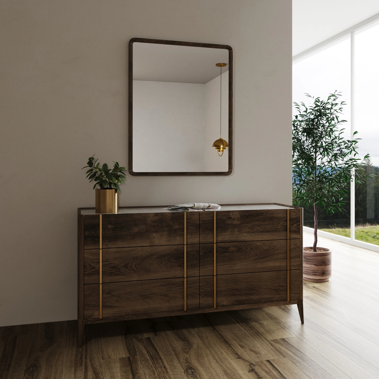 Modrest Oakley Mid-Century Mirror