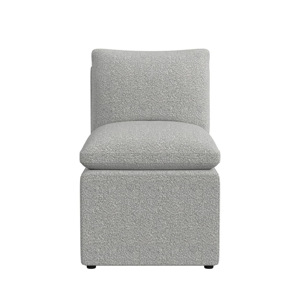Portland UPH Armless Chair in Grey Boucle