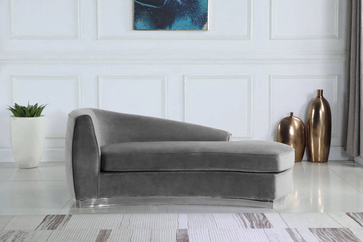 Julian Grey Velvet Chaise