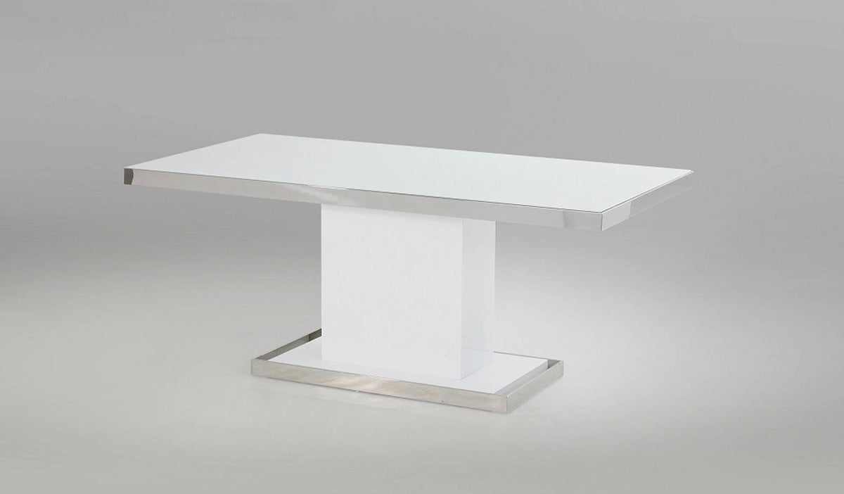 J&M Furniture Star Rectangular Dining Table in White
