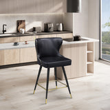 Hendrix Black Faux Leather Counter/Bar Stool