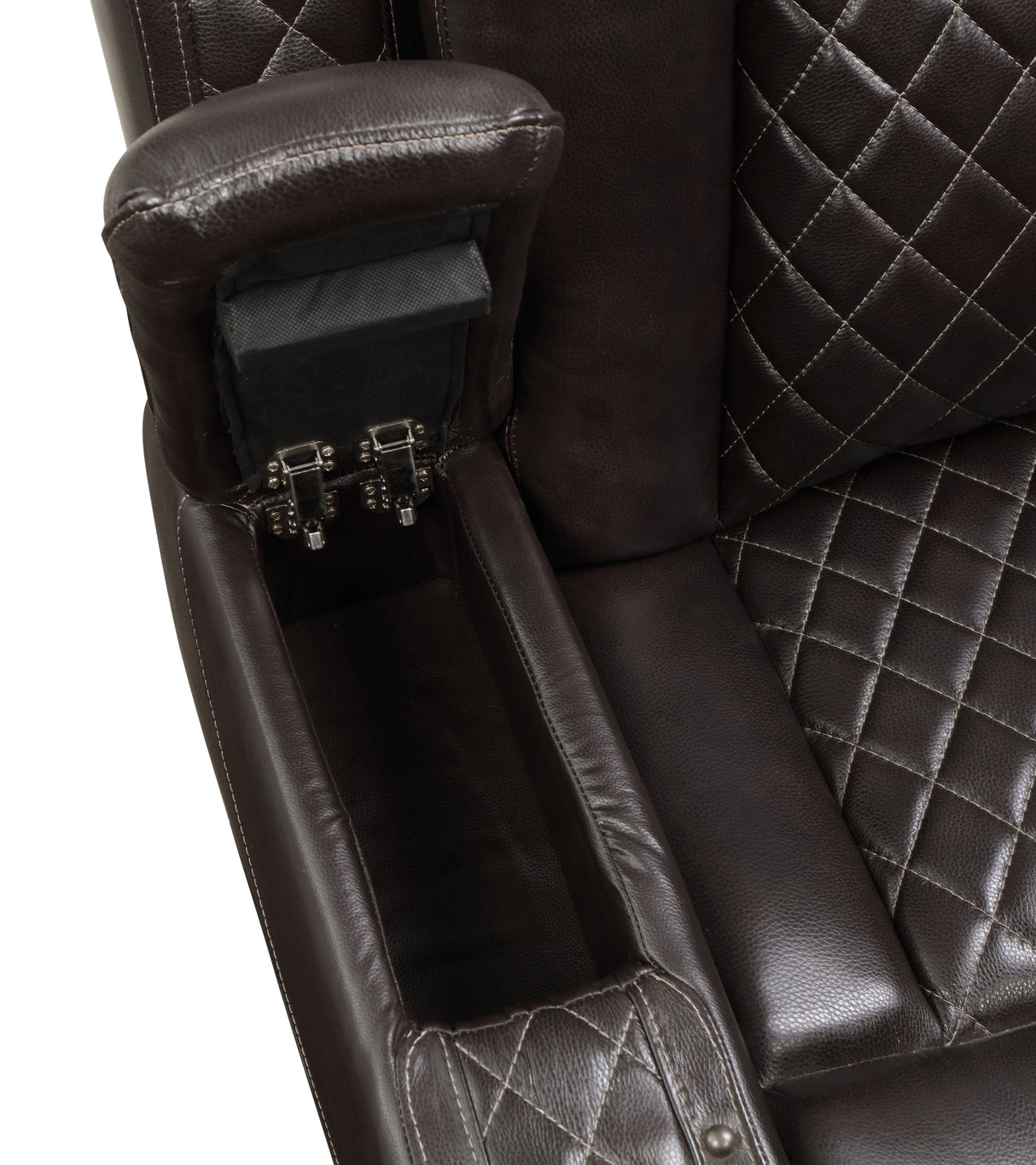JOSHUA LEATHER GLIDER RECLINER - DK BROWN