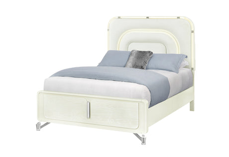 Lyra Beige Bed with LED