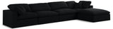 Serene Black Linen Fabric Deluxe Cloud Modular Sectional