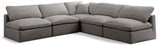 Plush Grey Velvet Standard Cloud Modular Sectional