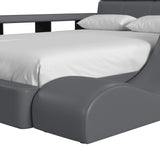 Valari Transformer Bed with Electronic Features in Grey PU
