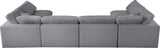 Serene Grey Linen Fabric Deluxe Cloud Modular Sectional