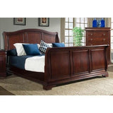 Elements International Cameron King Sleigh Bed in Dark Cherry image