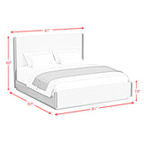 Brisbane UPH Bedroom Set with Boucle Beige and LED