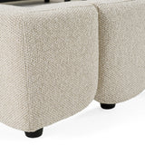 Harris - Modern Off-White Fabric Bed