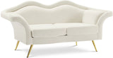 Lips Cream Velvet Loveseat