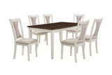 HUDSON 60" RECTANGLE DINING TABLE & 4 CHAIR S-BROWN/CREME