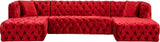 Coco Red Velvet 3pc. Sectional (3 Boxes)
