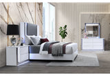 Ylime Smooth White Bed with LED Fully Slatted