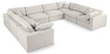 Serene Cream Linen Fabric Deluxe Cloud Modular Sectional