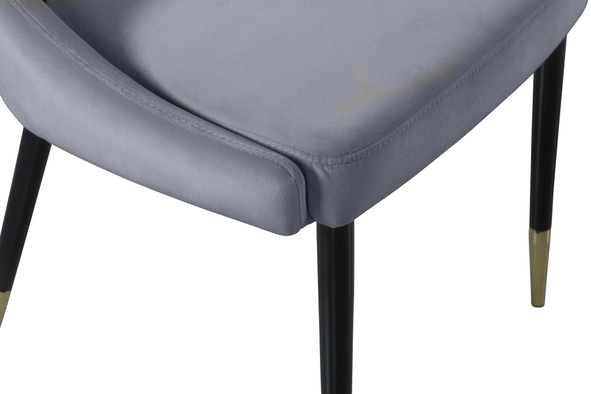 Sleek Grey Velvet Dining Chair