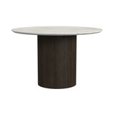 Sylvie Round Dining Table with White Faux Marble Top