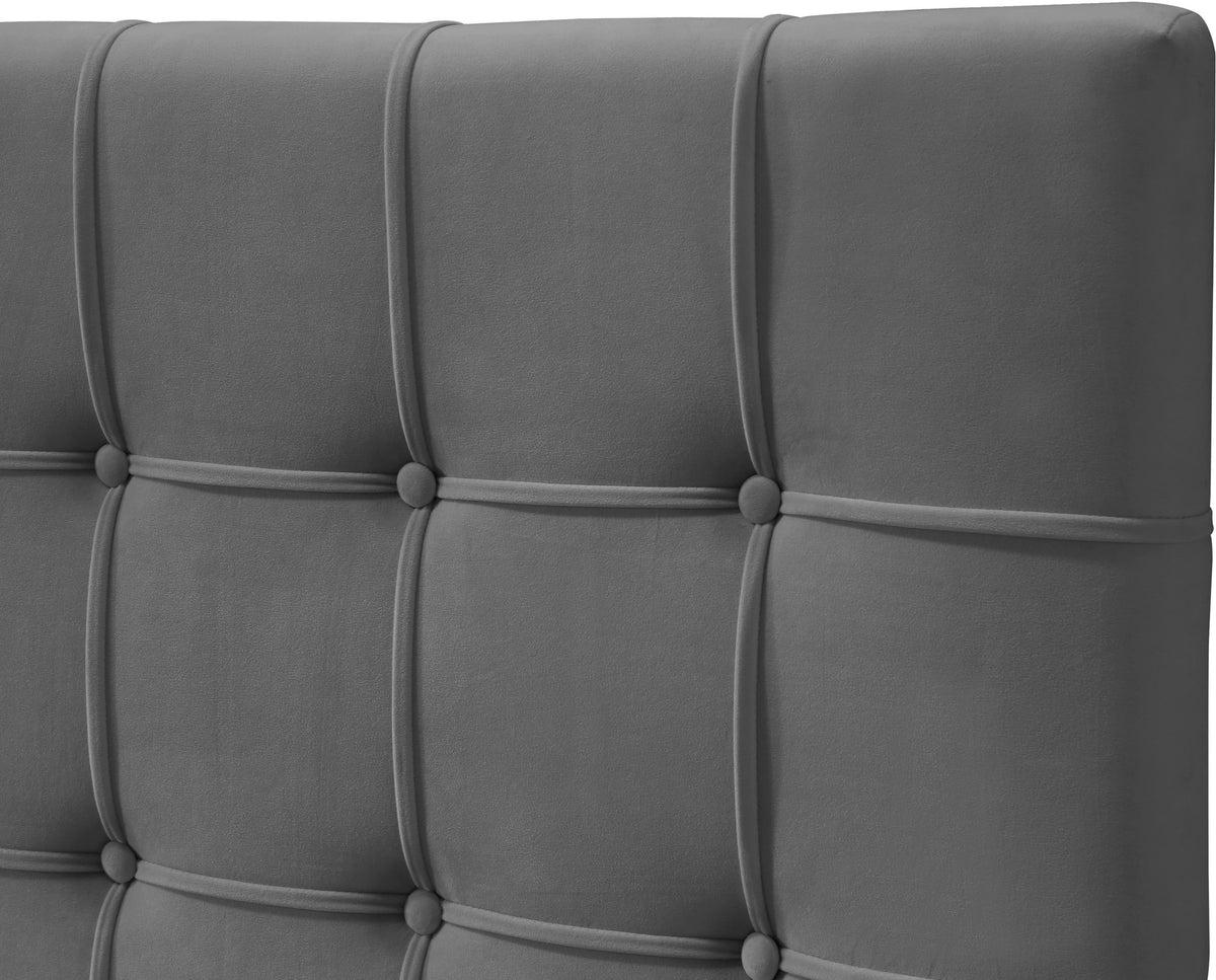 Elly Grey Velvet Full Bed