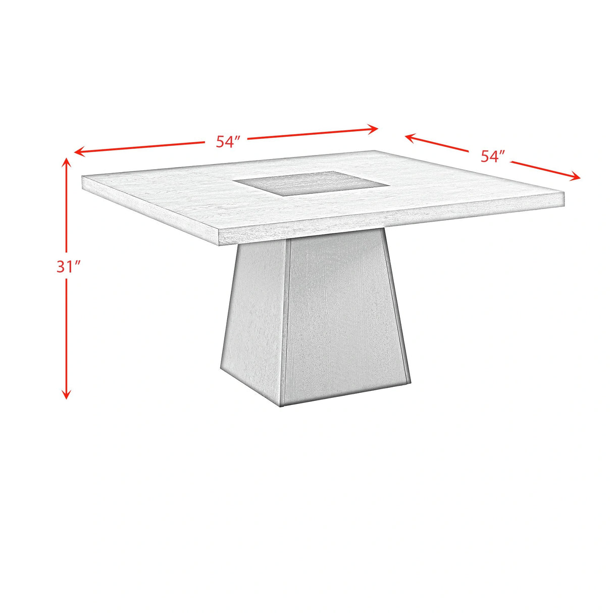 Jemma Standard Height Dining Set in Grey-Square Table and Four Chairs