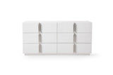 Token - Modern White + Stainless Steel 4-Piece Bedroom Set