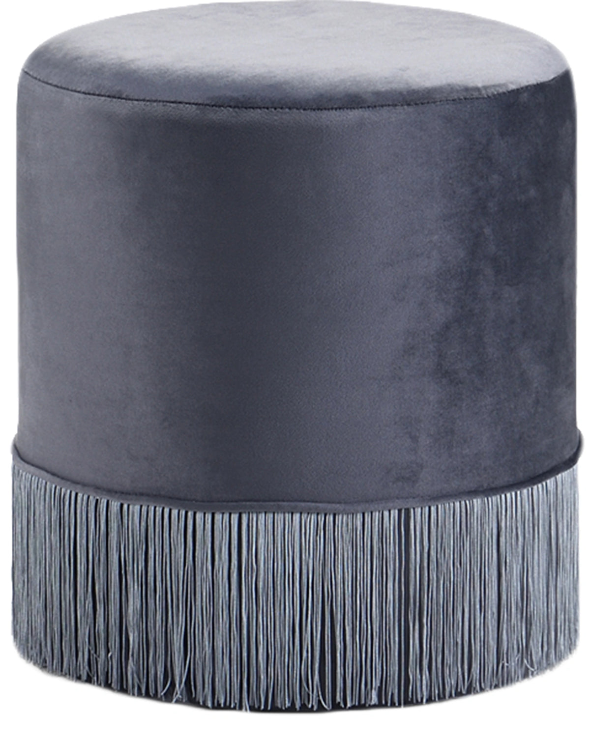 Teddy Grey Velvet Ottoman/Stool