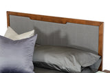 Soria Mid-Century Grey & Walnut Bed